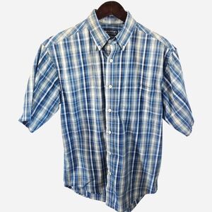 Puritan Blue and White Plaid Casual Shirt